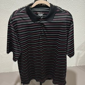 Men’s Walter Hagen black & pink button down polo/golf shirt